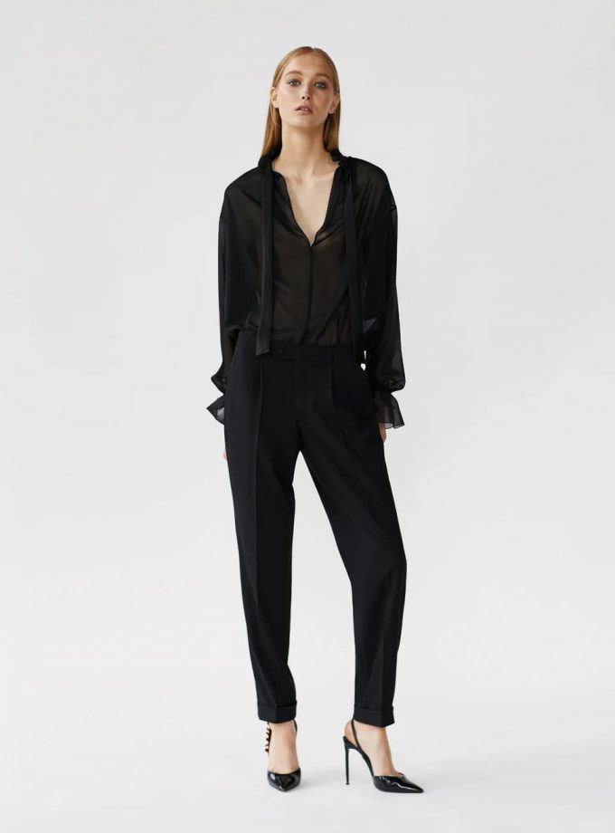 Black silk blouse