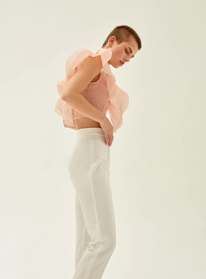 Ivory high waisted trousers
